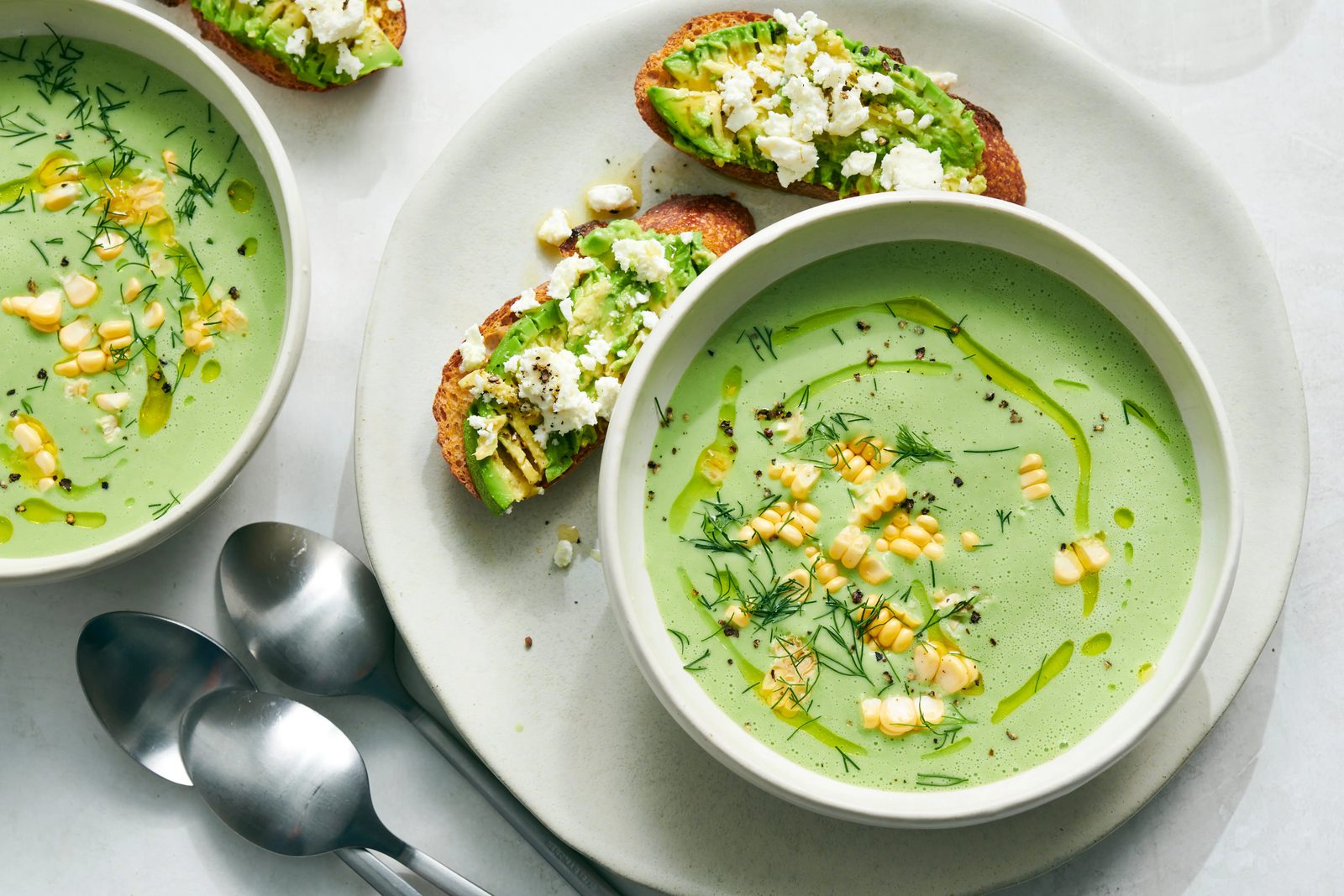 Chilled Cucumber Soup With Avocado Toast