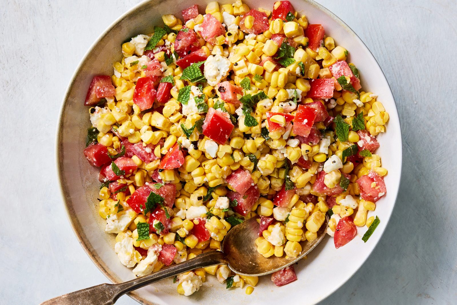 Corn Salad With Tomatoes, Feta and Mint